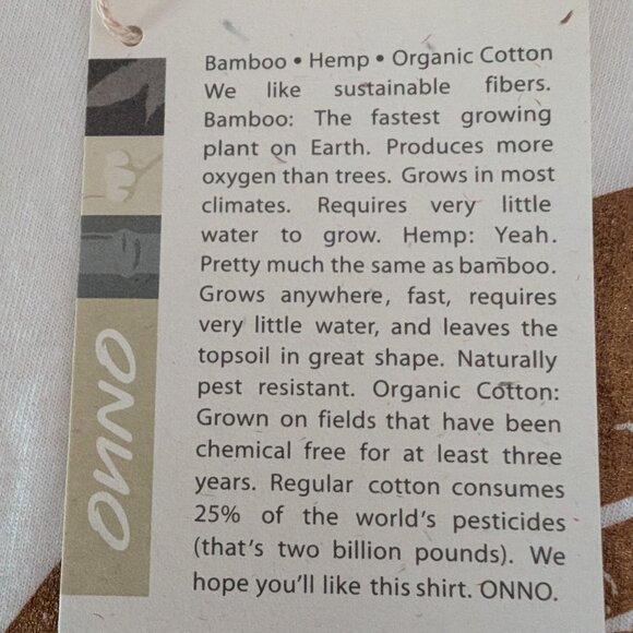 ONNO Bamboo Long Sleeved T-Shirt Natural Men's - Picture 4 of 5